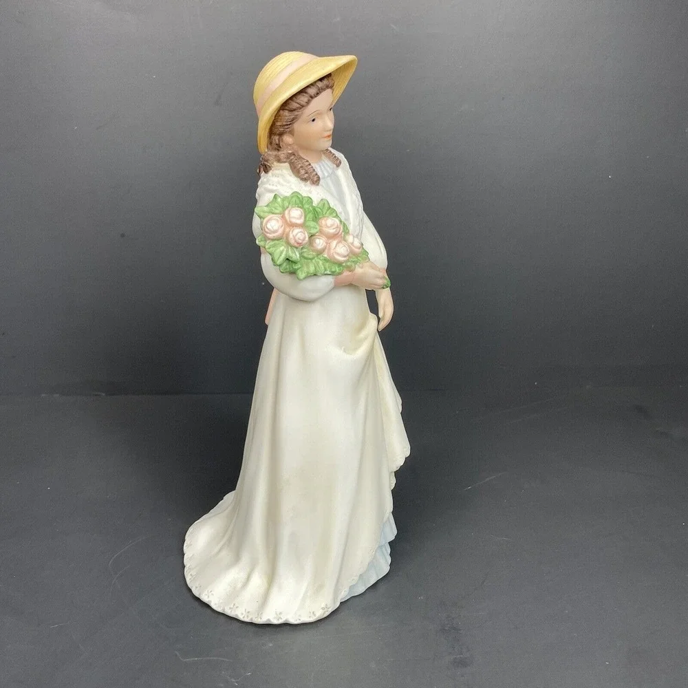 VTG Home Interiors Homco 1468 Charlotte‎ Rose Porcelain Lady Flowers Figurine